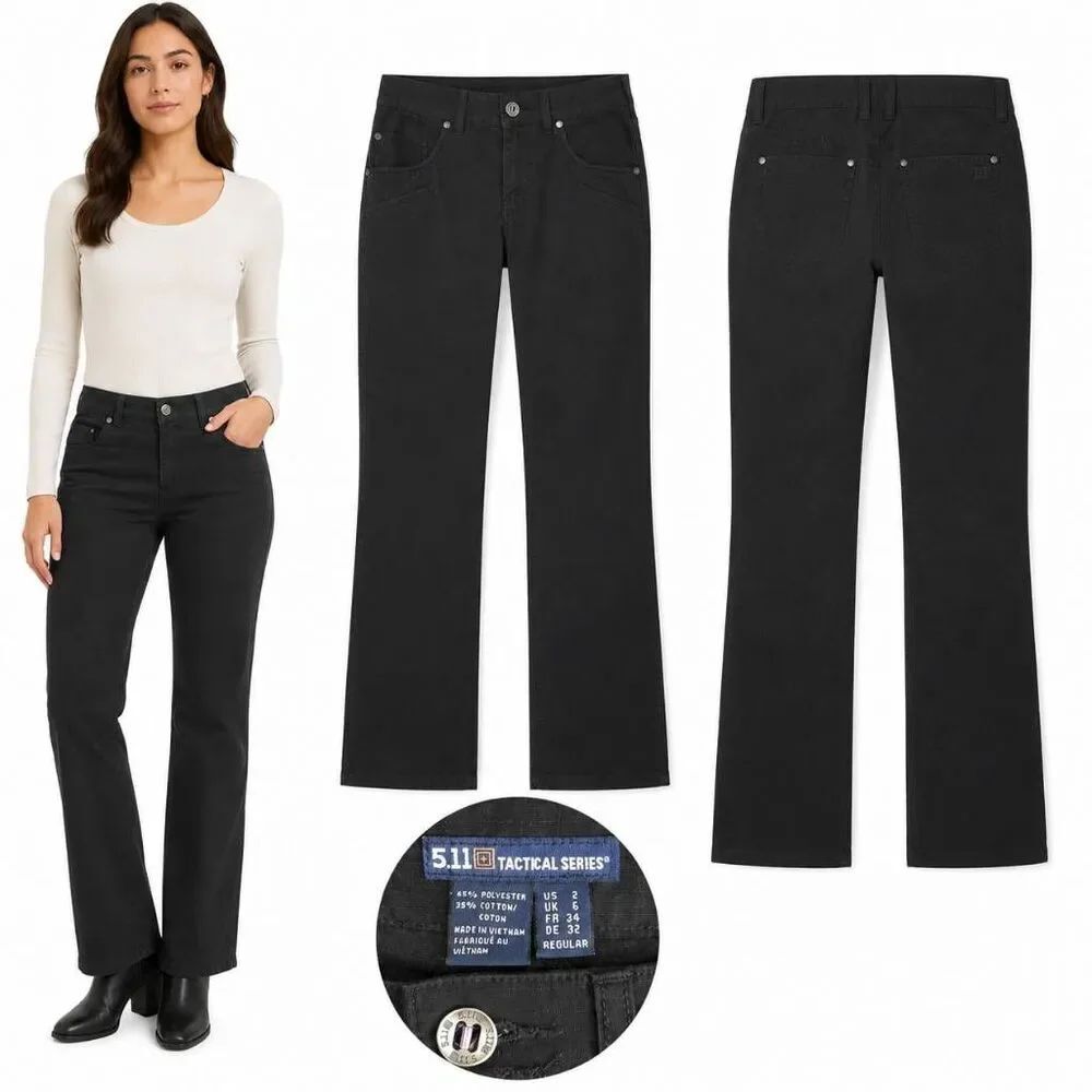 5.11โTactical Series Womenโs Black Pants Size 2 Regular